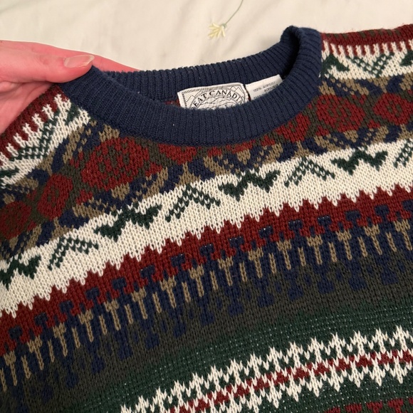 VINTAGE abstract grandpa knit sweater - Picture 5 of 12